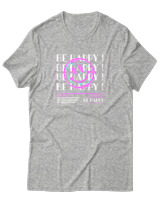 T-Shirt  Γυναικείο - Be Happy - Color Thumbnail Γκρί Μελανζέ