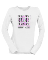 Μακρυμάνικο Μακό Γυναικείο - Be Happy - Color Thumbnail 'Ασπρο