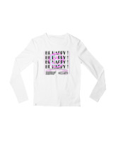Μακρυμάνικο Μακό Παιδικό - Be Happy - Color Thumbnail 'Ασπρο