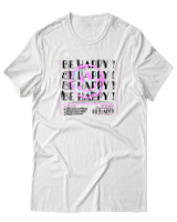 T-Shirt  Γυναικείο - Be Happy - Color Thumbnail Άσπρο