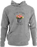 Φούτερ με κουκούλα - Be Like A Flower - Color Thumbnail Γκρι Μελανζέ