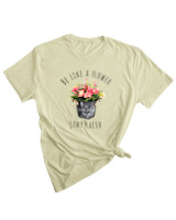 T-Shirt Woman Fashion Γυναικείο - Be Like A Flower - Color Thumbnail SAGE GREEN