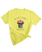 T-Shirt Woman Fashion Γυναικείο - Be Like A Flower - Color Thumbnail LIGHT YELLOW
