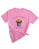 T-Shirt Woman Fashion Γυναικείο - Be Like A Flower - Color Thumbnail PINK