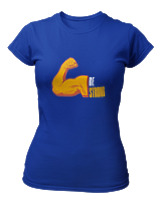 T-Shirt Στενή Γραμμή Γυναικείο - Be Strong - Color Thumbnail Μπλε Ρουά