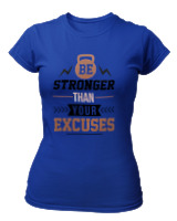 T-Shirt Στενή Γραμμή Γυναικείο - Be stronger - Color Thumbnail Μπλε Ρουά