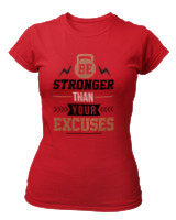 T-Shirt Στενή Γραμμή Γυναικείο - Be stronger - Color Thumbnail Κόκκινο
