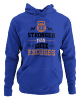 Φούτερ με κουκούλα Γυναικείο - Be stronger - Color Thumbnail Μπλε Ρουά