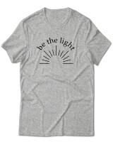 T-Shirt Unisex - Be The Light - Color Thumbnail Γκρι Μελανζέ