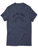 T-Shirt Unisex - Be The Light - Color Thumbnail Μπλε Γκρι