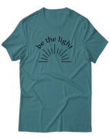 T-Shirt Unisex - Be The Light - Color Thumbnail Μπλε Πράσινο