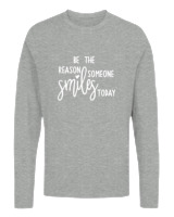 Μακρυμάνικο Μακό Αντρικό - Be The Reason Someone Smiles Today - Color Thumbnail Γκρι Μελανζέ