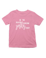 T-Shirt  Παιδικό - Be The Reason Someone Smiles Today - Color Thumbnail Ροζ