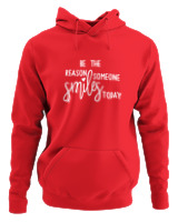 Φούτερ με κουκούλα Γυναικείο - Be The Reason Someone Smiles Today - Color Thumbnail Κόκκινο