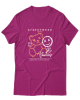 T-Shirt Αντρικό - Be Yourself Smile - Color Thumbnail Φουξια