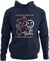 Φούτερ με κουκούλα - Be Yourself Smile - Color Thumbnail Navy Blue
