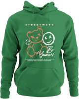 Φούτερ με κουκούλα - Be Yourself Smile - Color Thumbnail Kelly Green