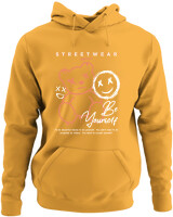 Φούτερ με κουκούλα - Be Yourself Smile - Color Thumbnail Κίτρινο Χρυσό