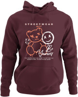 Φούτερ με κουκούλα - Be Yourself Smile - Color Thumbnail Marron