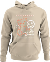 Φούτερ με κουκούλα - Be Yourself Smile - Color Thumbnail Μπέζ