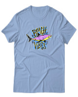 T-Shirt  Γυναικείο - Beach Vibes - Color Thumbnail Γαλάζιο