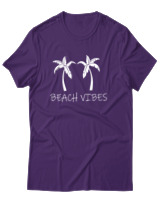 T-Shirt Unisex - Beach Vibes - Color Thumbnail Σκούρο Μωβ