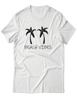 T-Shirt Unisex - Beach Vibes - Color Thumbnail Άσπρο