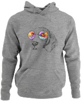 Φούτερ με κουκούλα - Beagle Sunglasses - Color Thumbnail Γκρι Μελανζέ