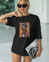T-Shirt Classic - Beautiful Black Woman - Color Thumbnail BLACK
