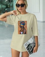 T-Shirt Classic - Beautiful Black Woman - Color Thumbnail SAGE GREEN