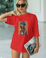 T-Shirt Classic - Beautiful Black Woman - Color Thumbnail RED