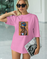 T-Shirt Classic - Beautiful Black Woman - Color Thumbnail PINK