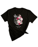 T-Shirt Woman Fashion Γυναικείο - Beautiful Thoughts - Color Thumbnail BLACK