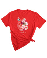 T-Shirt Woman Fashion Γυναικείο - Beautiful Thoughts - Color Thumbnail RED