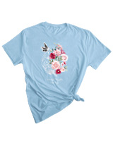 T-Shirt Woman Fashion Γυναικείο - Beautiful Thoughts - Color Thumbnail SKY BLUE
