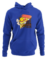 Φούτερ με κουκούλα Αντρικό - Bee Loves Pizza - Color Thumbnail Μπλε Ρουά