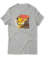T-Shirt Αντρικό - Bee Loves Pizza - Color Thumbnail Γκρι Μελανζέ