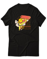 T-Shirt Αντρικό - Bee Loves Pizza - Color Thumbnail Μαύρο