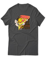 T-Shirt Αντρικό - Bee Loves Pizza - Color Thumbnail Ανθρακί