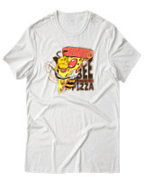 T-Shirt Αντρικό - Bee Loves Pizza - Color Thumbnail Άσπρο