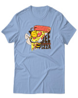 T-Shirt Αντρικό - Bee Loves Pizza - Color Thumbnail Γαλάζιο