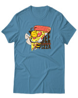 T-Shirt Αντρικό - Bee Loves Pizza - Color Thumbnail Τιρκουάζ