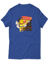 T-Shirt Αντρικό - Bee Loves Pizza - Color Thumbnail Μπλε Ρουά