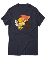 T-Shirt Αντρικό - Bee Loves Pizza - Color Thumbnail Σκούρο Μπλε