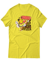 T-Shirt Αντρικό - Bee Loves Pizza - Color Thumbnail Κίτρινο