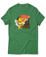 T-Shirt Αντρικό - Bee Loves Pizza - Color Thumbnail Πράσινο