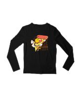 Μακρυμάνικο Μακό Παιδικό - Bee Loves Pizza - Color Thumbnail Μαύρο