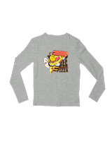 Μακρυμάνικο Μακό Παιδικό - Bee Loves Pizza - Color Thumbnail Γκρι Μελανζέ