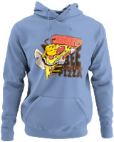 Φούτερ με κουκούλα - Bee Loves Pizza - Color Thumbnail Blue Carolina