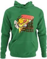 Φούτερ με κουκούλα - Bee Loves Pizza - Color Thumbnail Kelly Green